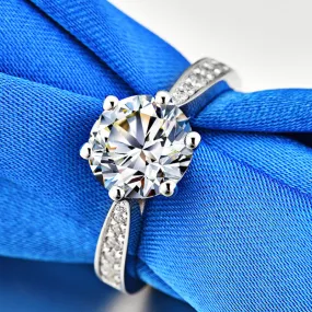 0.5 Carat Moissanite Diamond Six Prongs Ring