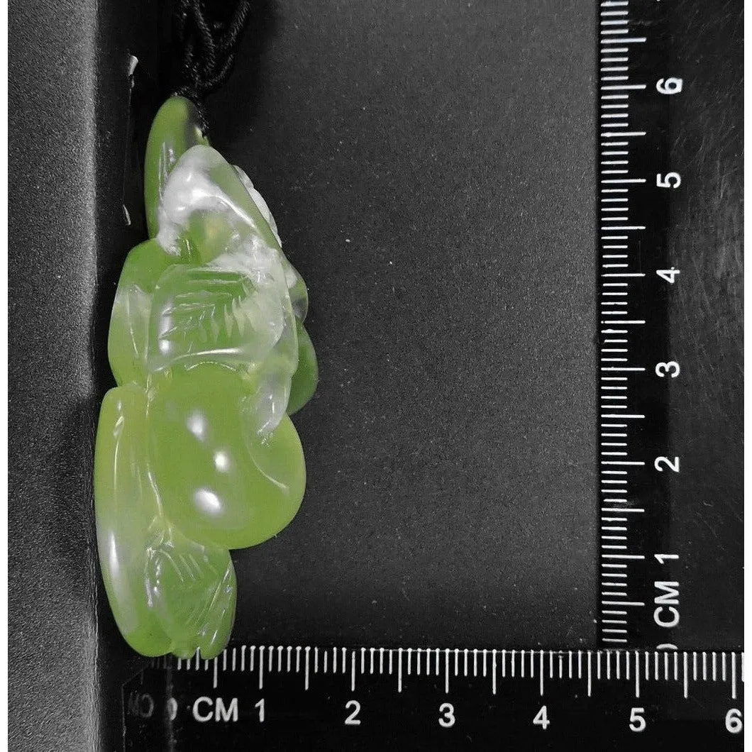 100% Natural Hand-Carved Jade Pendant Jadeite Necklace Apple Tree