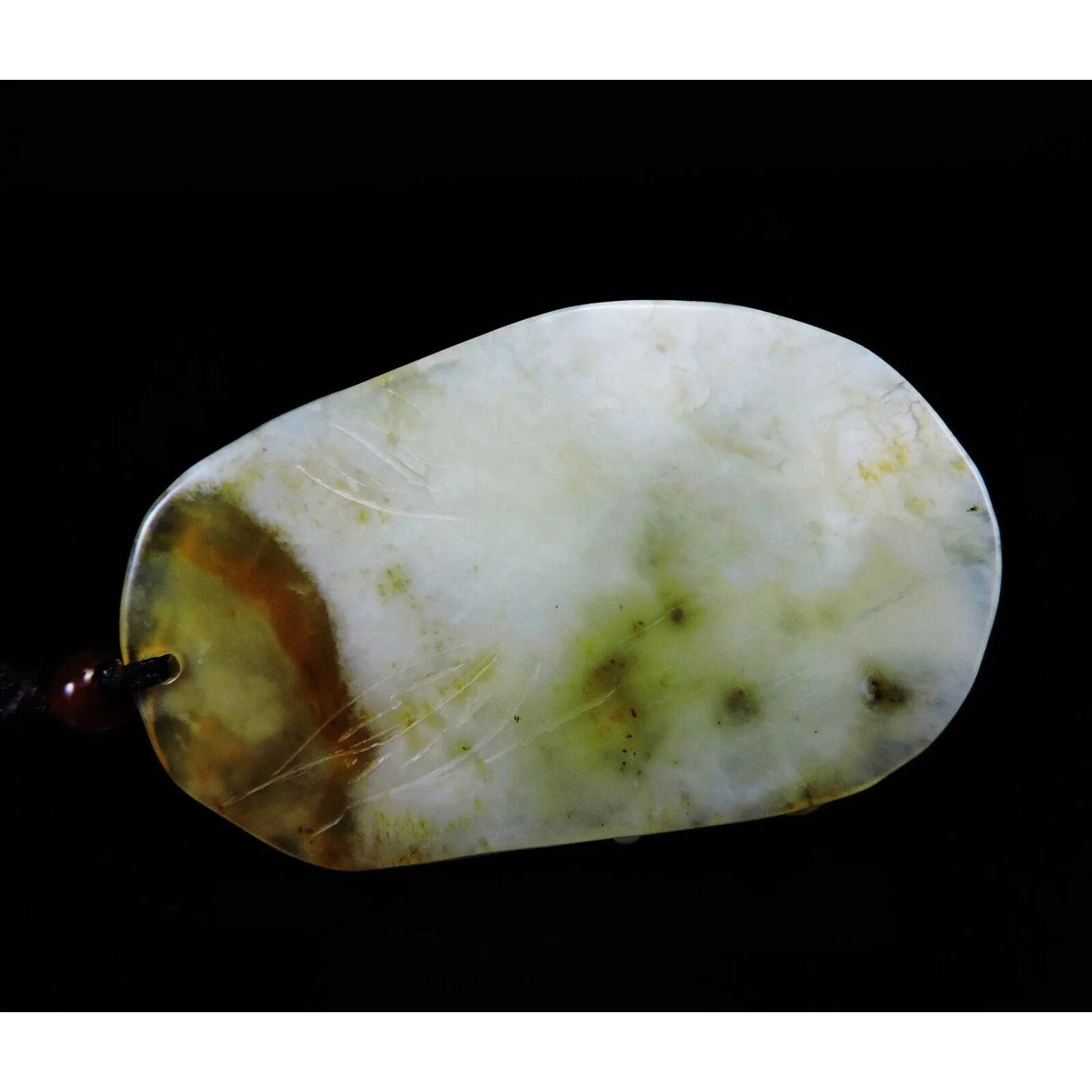 100% Natural Hand-carved Jade Pendant Jadeite Necklace Phoenix & Ruyi