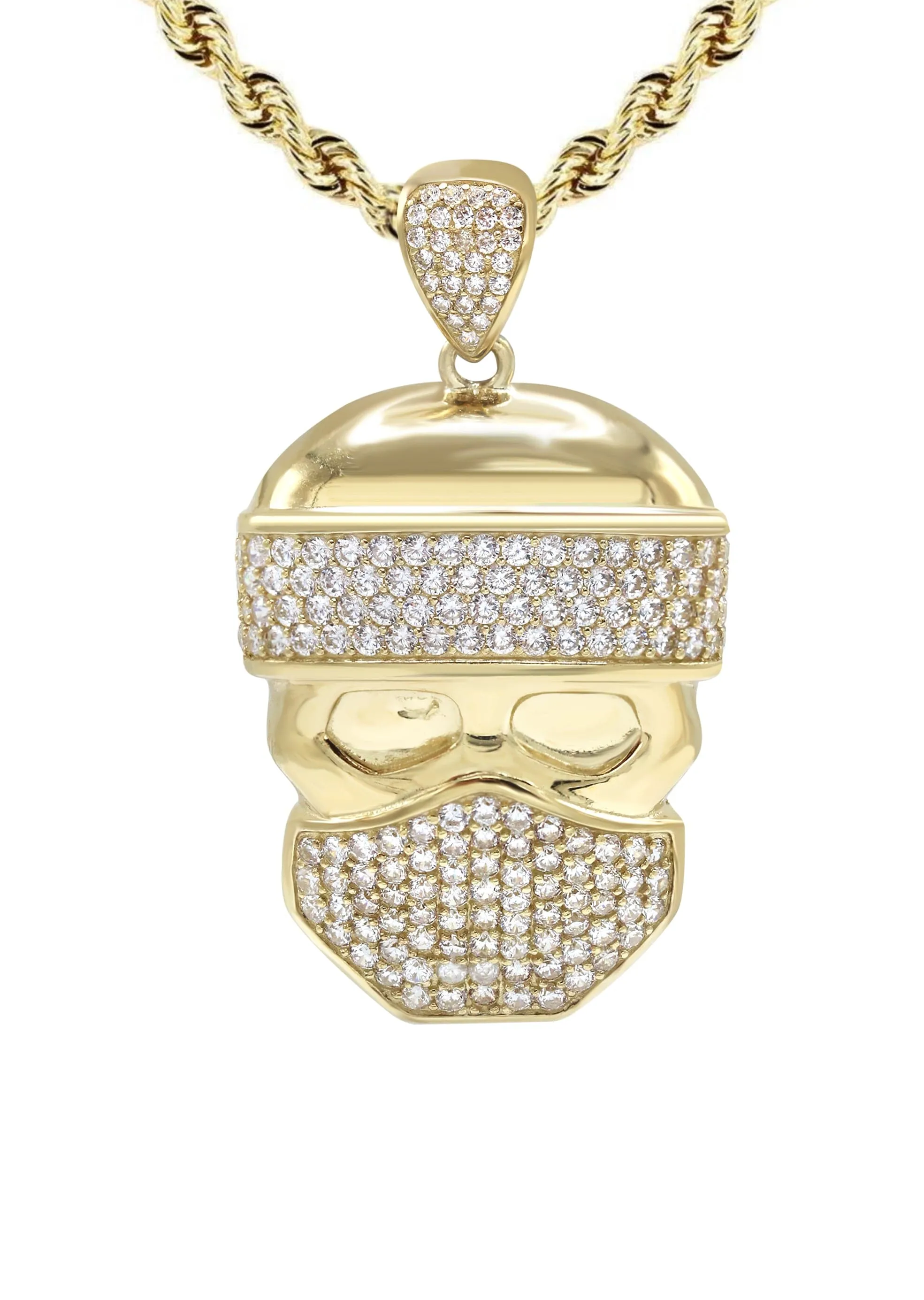 10K Yellow Gold Skull Bandit Necklace | Appx. 20 Grams