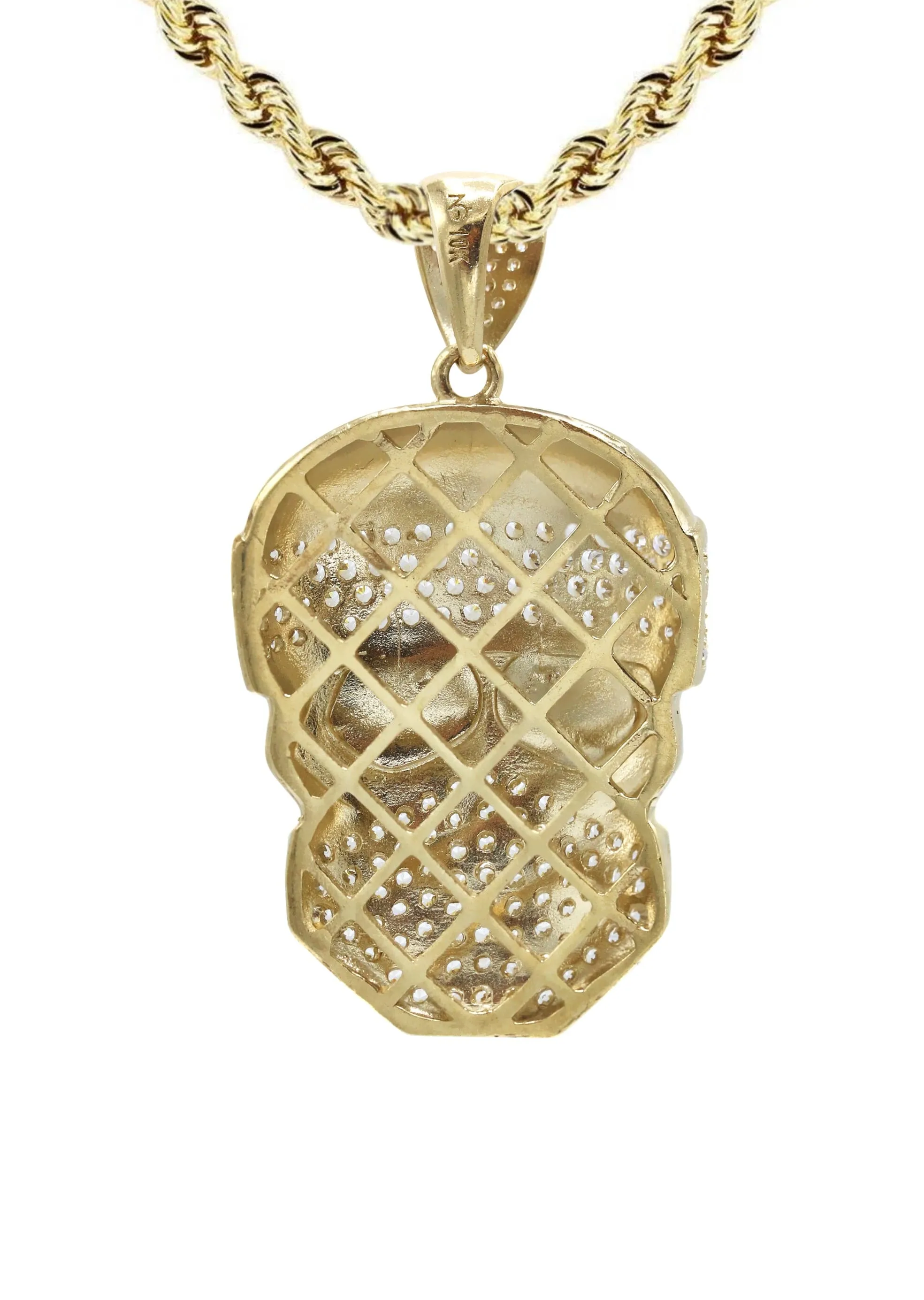 10K Yellow Gold Skull Bandit Necklace | Appx. 20 Grams