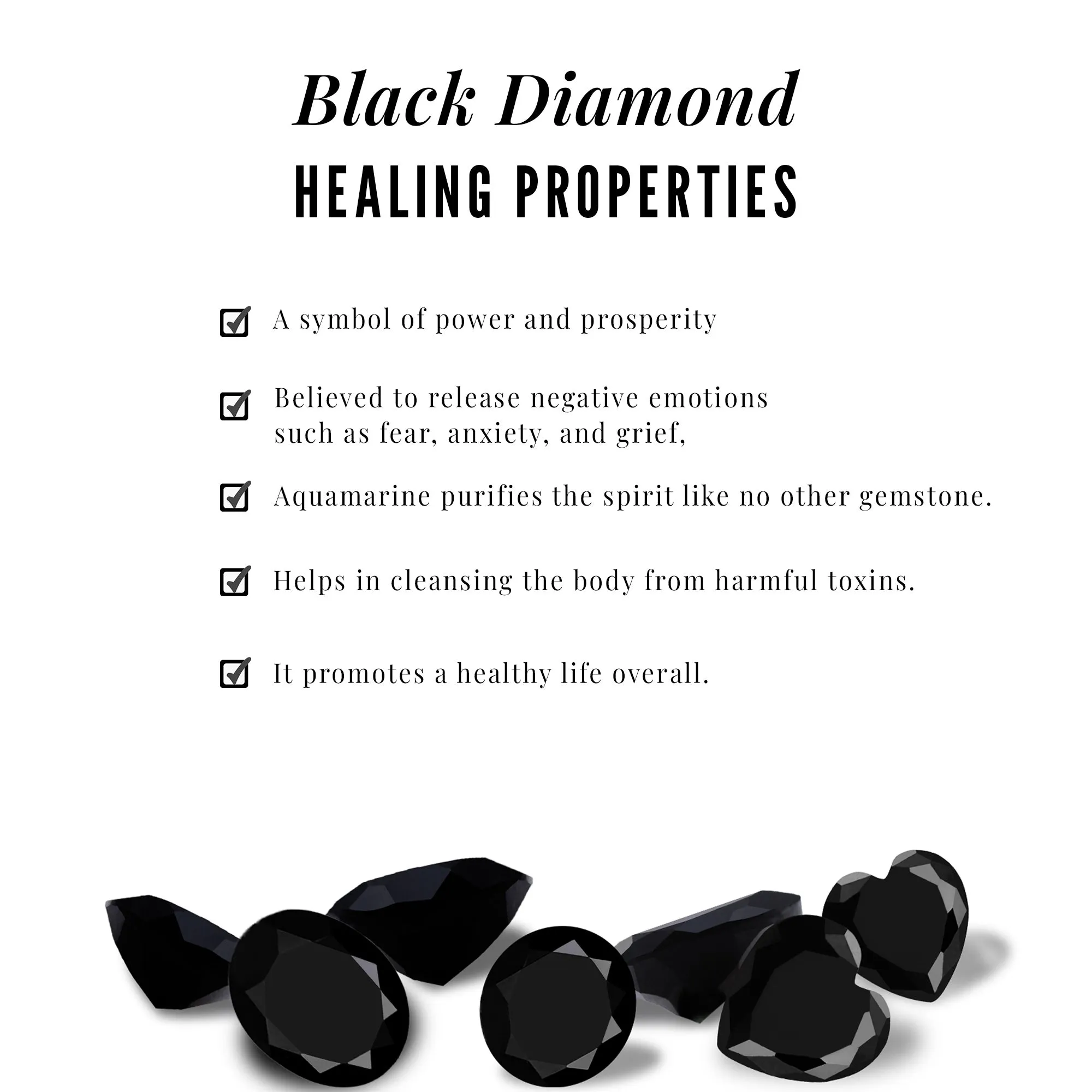 1/2 CT Simple Black Diamond and Gold Heart Pendant Necklace