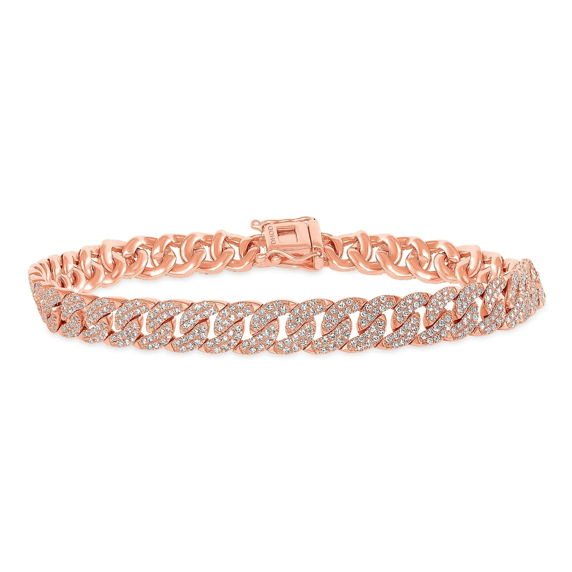 14K Gold Small Diamond Cuban Bracelet