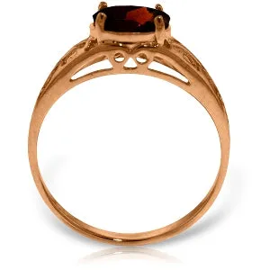 14K Solid Rose Gold Filigree Ring w/ Natural Garnet
