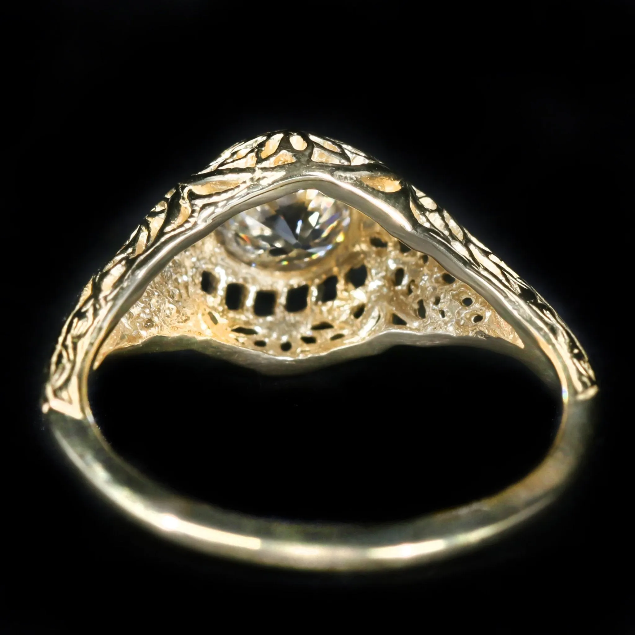 14K Yellow Gold 0.82 Carat Old European Cut Diamond Engagement Ring