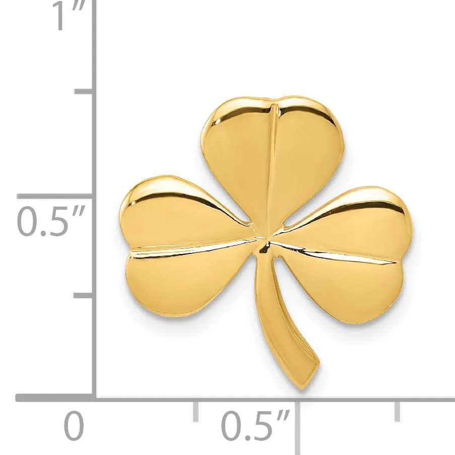 14k Yellow Gold Polished Finish Shamrock Chain Slide Pendant will not fit Omega Chain
