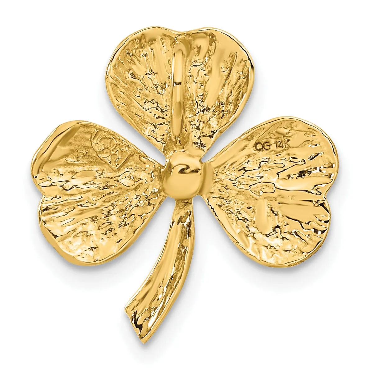 14k Yellow Gold Polished Finish Shamrock Chain Slide Pendant will not fit Omega Chain