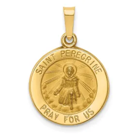 14k Yellow Gold Saint Peregrine Medal Pendant