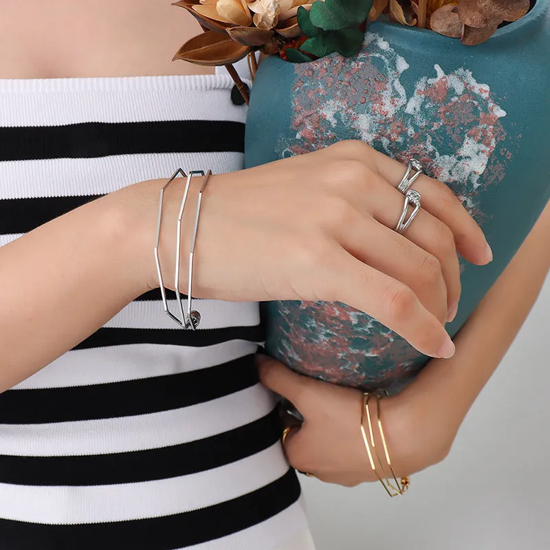 18K Gold-Plated Multilayer Bracelet with Elegant European Design for Women
