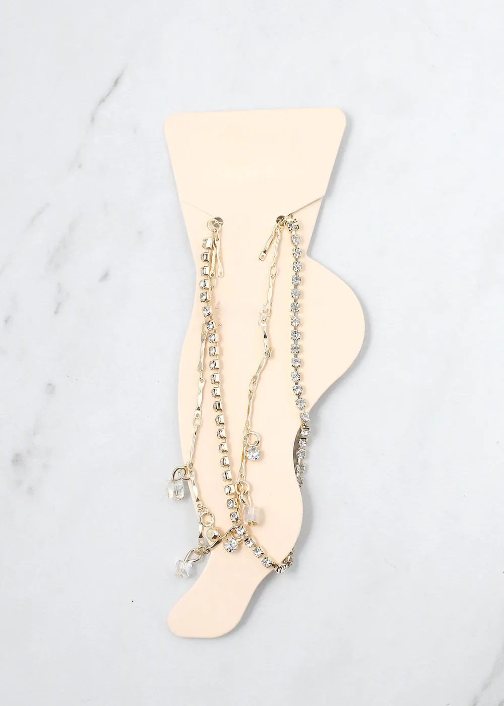 2-Layer Crystal Beads Anklet