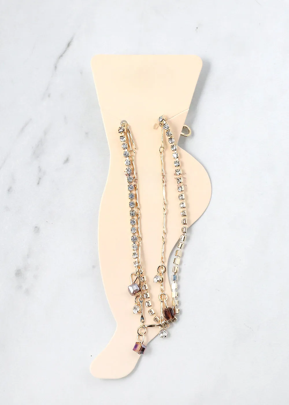 2-Layer Crystal Beads Anklet