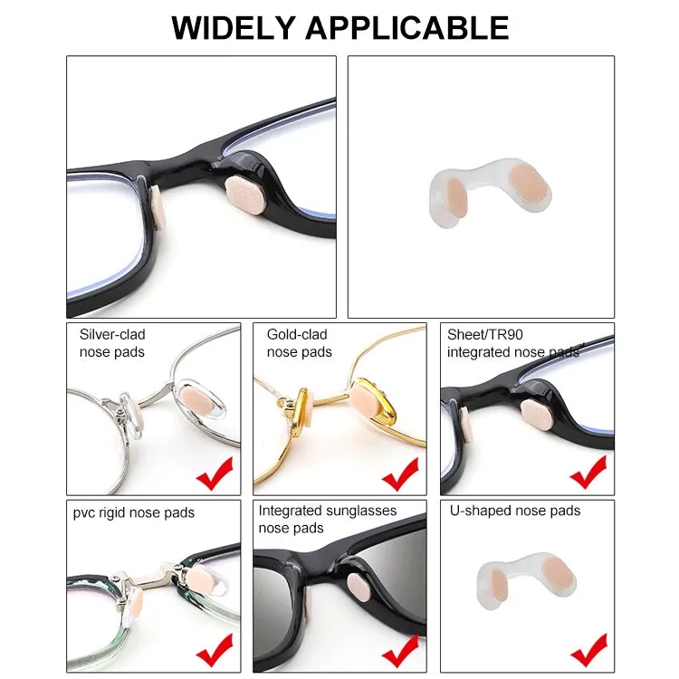 20 PCS Glasses Nose Strip Soft EVA Sponge Nose Mat Comfortable No Pressure Mark Does Not Remove Makeup Anti-Height Eye Frame Nose(D-type Skin Color 1.5mm)
