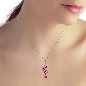 2.25 Carat 14K Solid White Gold Own Delight Pink Topaz Necklace