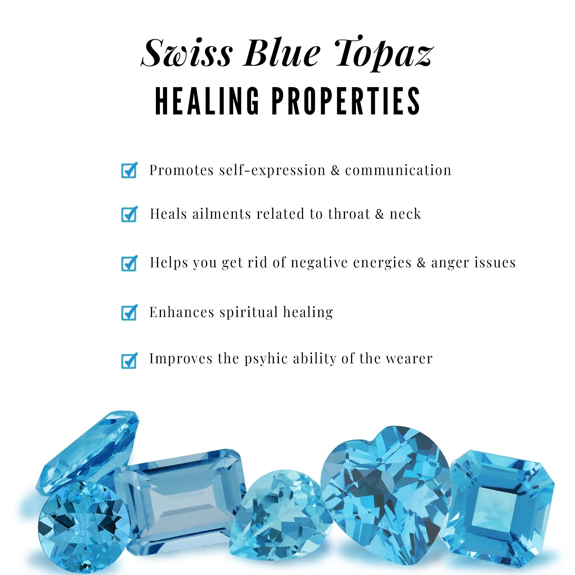 2.25 CT Two Tone Swiss Blue Topaz Solitaire with Diamond Side Stone Ring