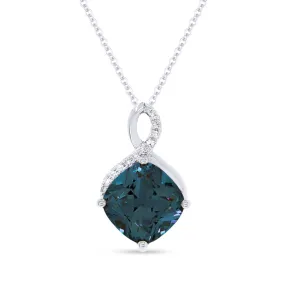 2.41ct London Blue Topaz 16"Pendant Necklace in 14K White Gold