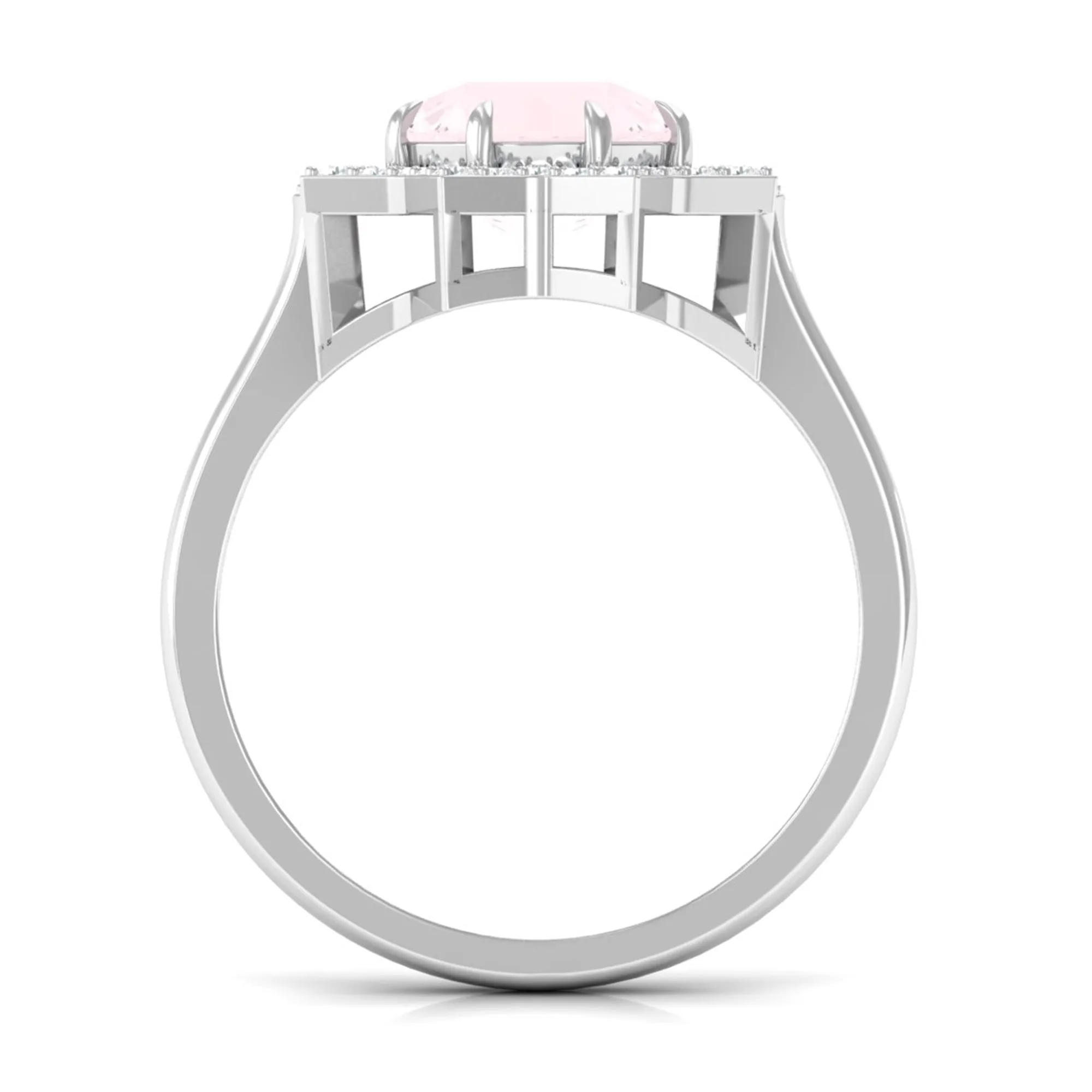 2.5 CT Rose Quartz Star Shape Engagement Ring with Diamond