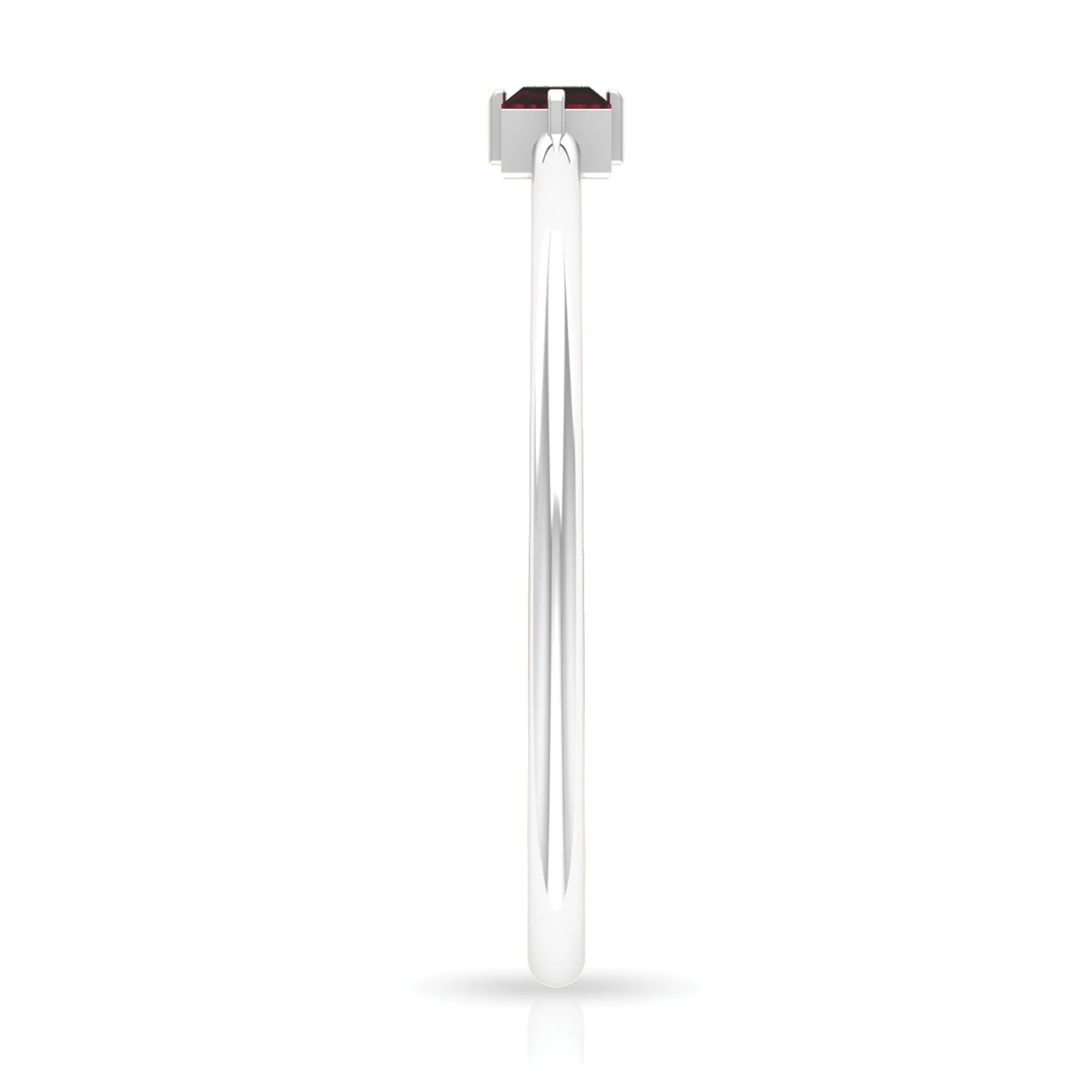 2.5X5 MM Baguette Cut Garnet Solitaire Ring in 4 Prong Diagonal Setting
