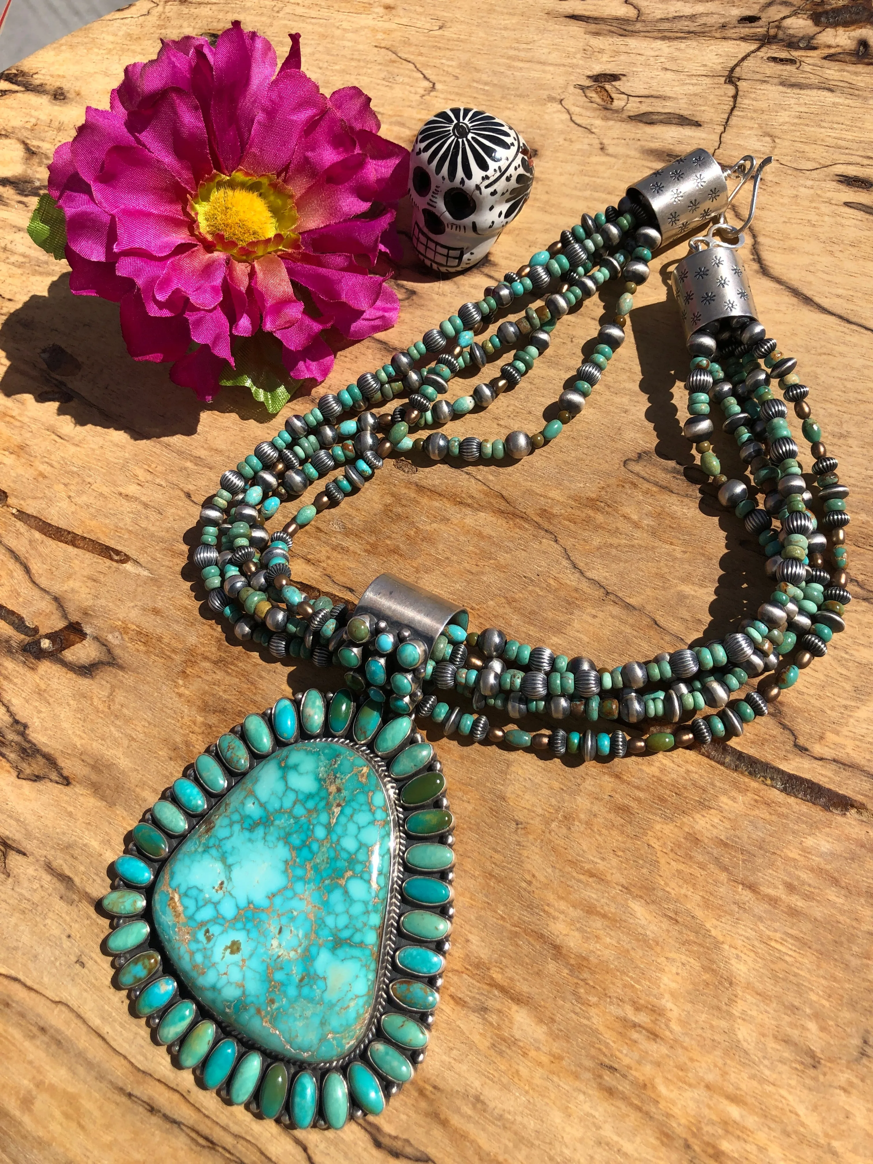 4 Strand Pendant Necklace Set