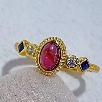 4*6 mm Oval Stone Petite Ring 0.5ct adjustable Size 925 Silver Jewelry