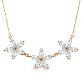 4.75 Carat 14K Solid Rose Gold Necklace Natural White Topaz