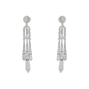 6.31Ct Diamond Dangle Earrings in Platinum