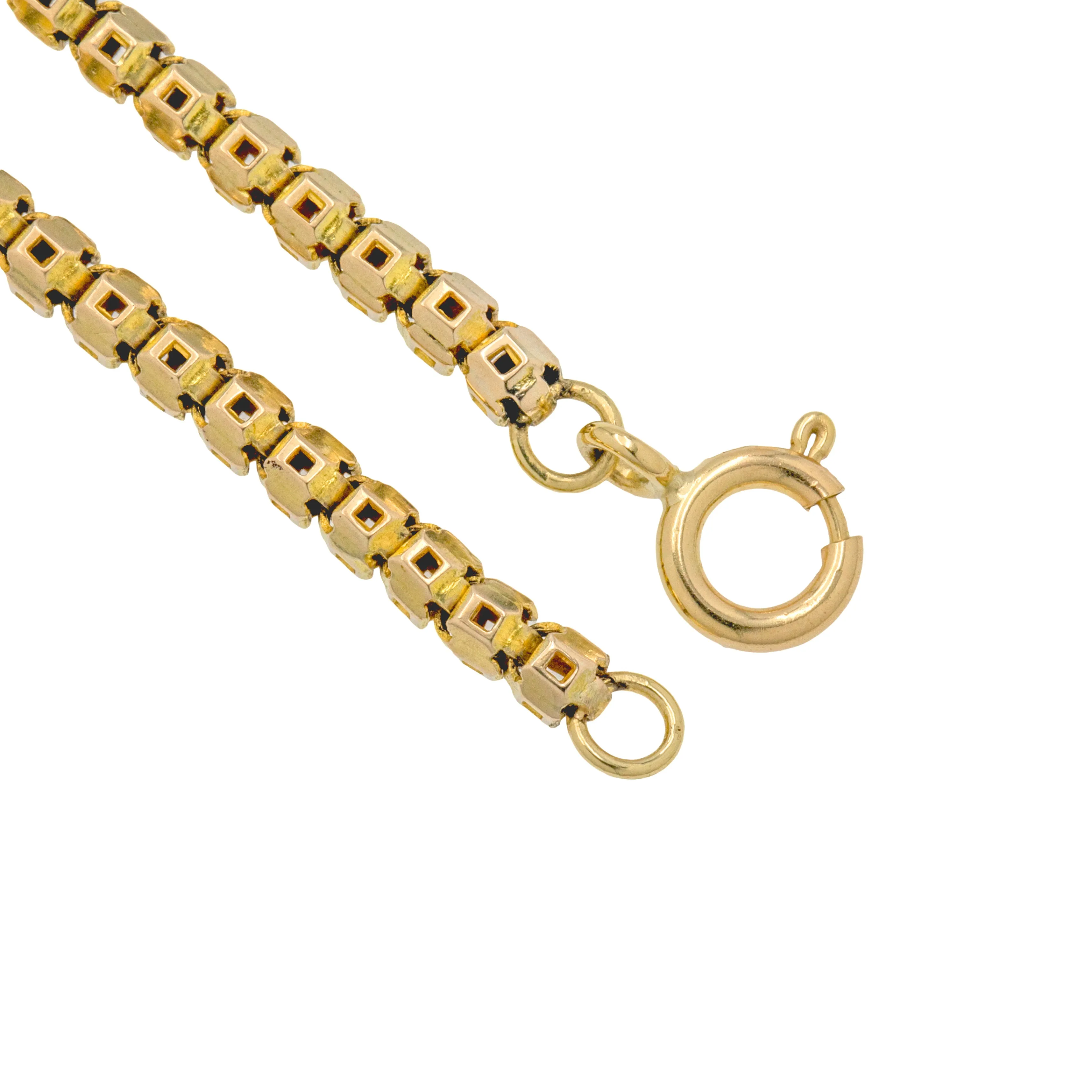 7" Antique 9ct Gold Pierced Chain Bracelet, 5g
