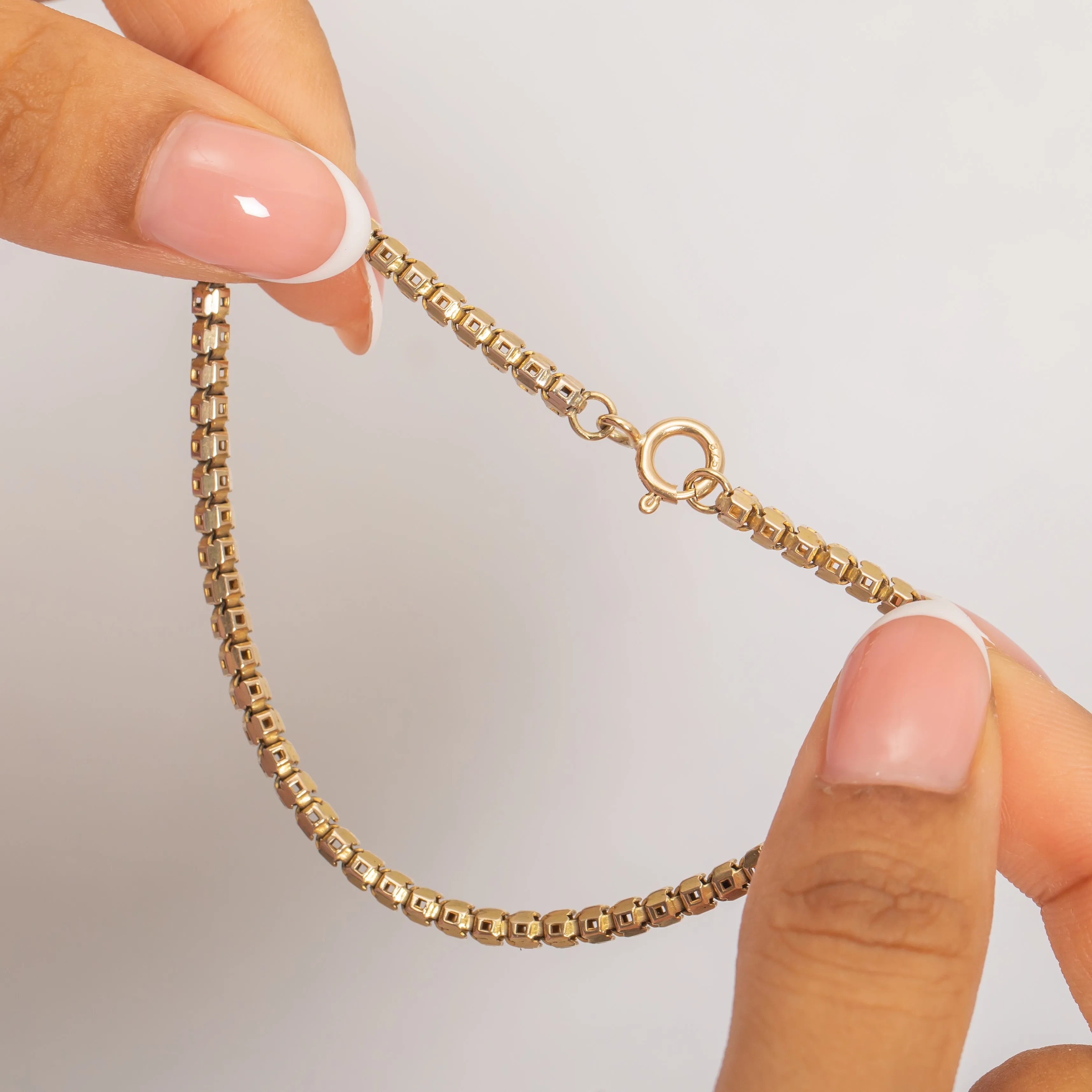 7" Antique 9ct Gold Pierced Chain Bracelet, 5g