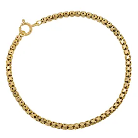 7" Antique 9ct Gold Pierced Chain Bracelet, 5g