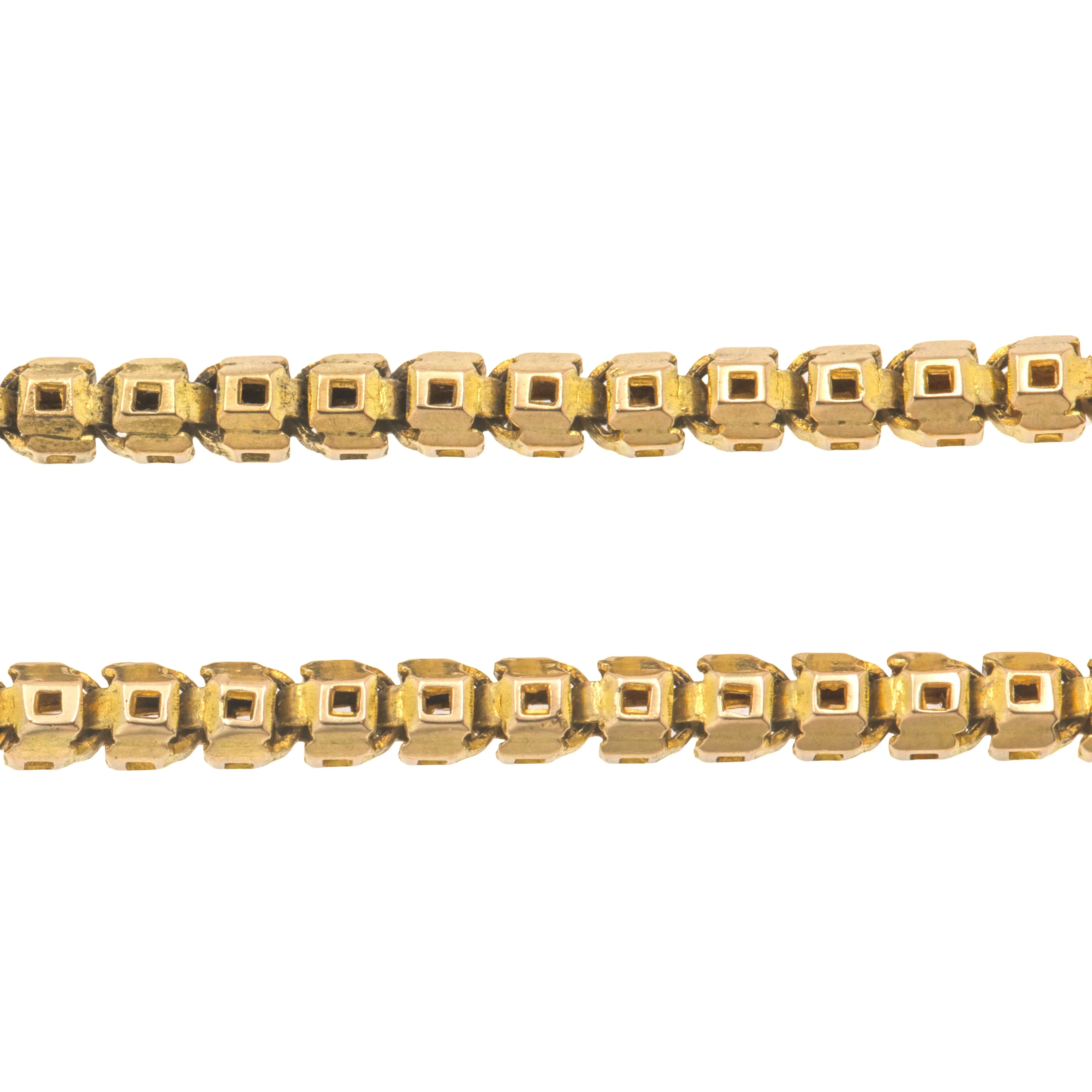 7" Antique 9ct Gold Pierced Chain Bracelet, 5g