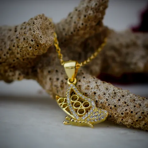 925 Sterling Silver Zirconia Butterfly Necklace