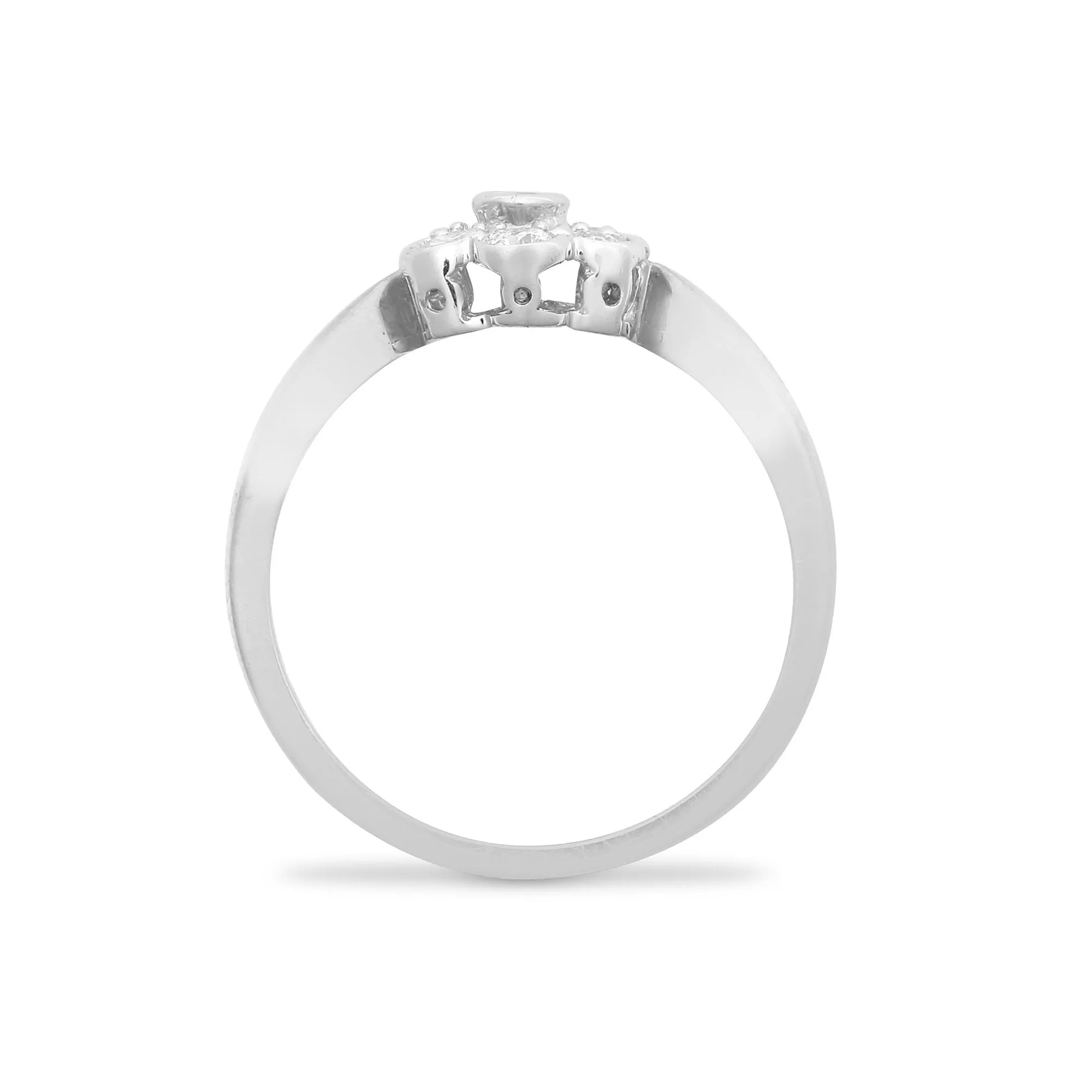 9ct White Gold Diamond Cluster Ring