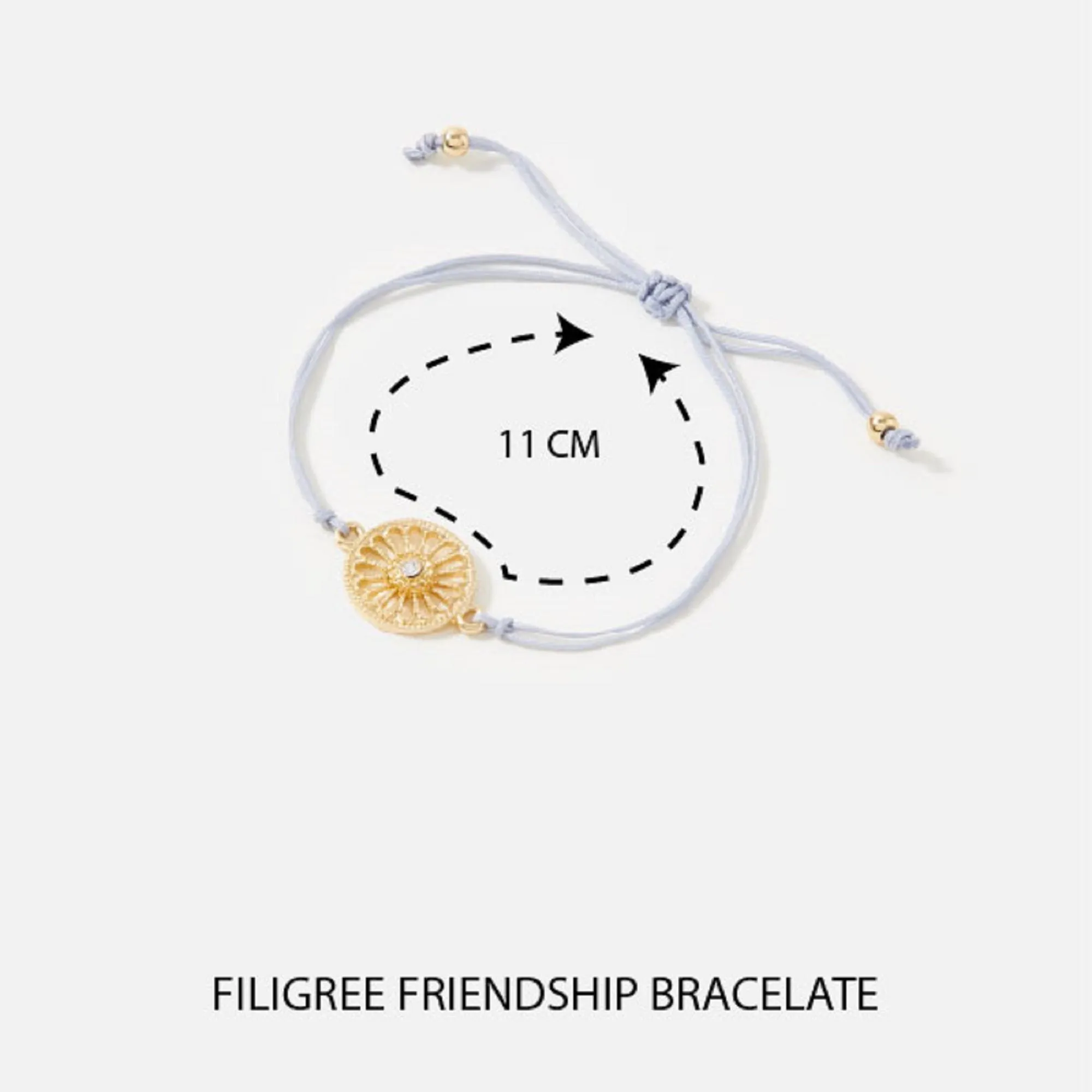 Accessorize London Women's Gold Filigree Charm Friendship Bracelet