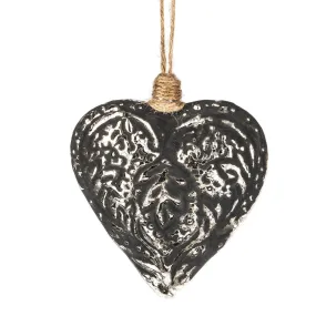 Aged Filigree Heart Ornament