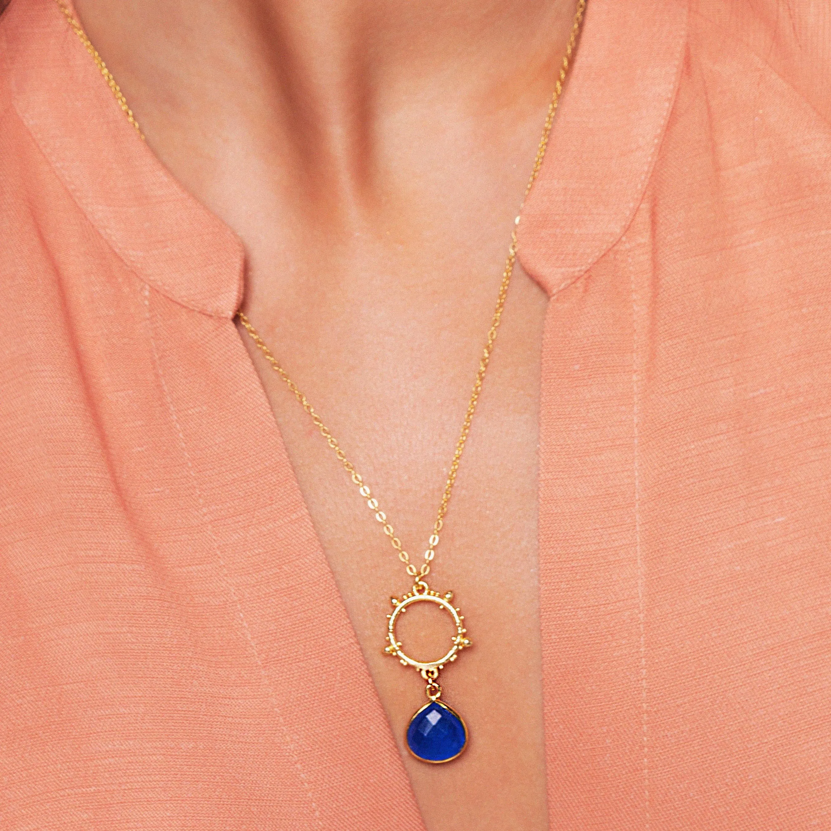 Allegra Necklace Blue Jade
