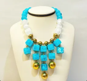 Amazing rare signed vintage Cadoro statement necklace.