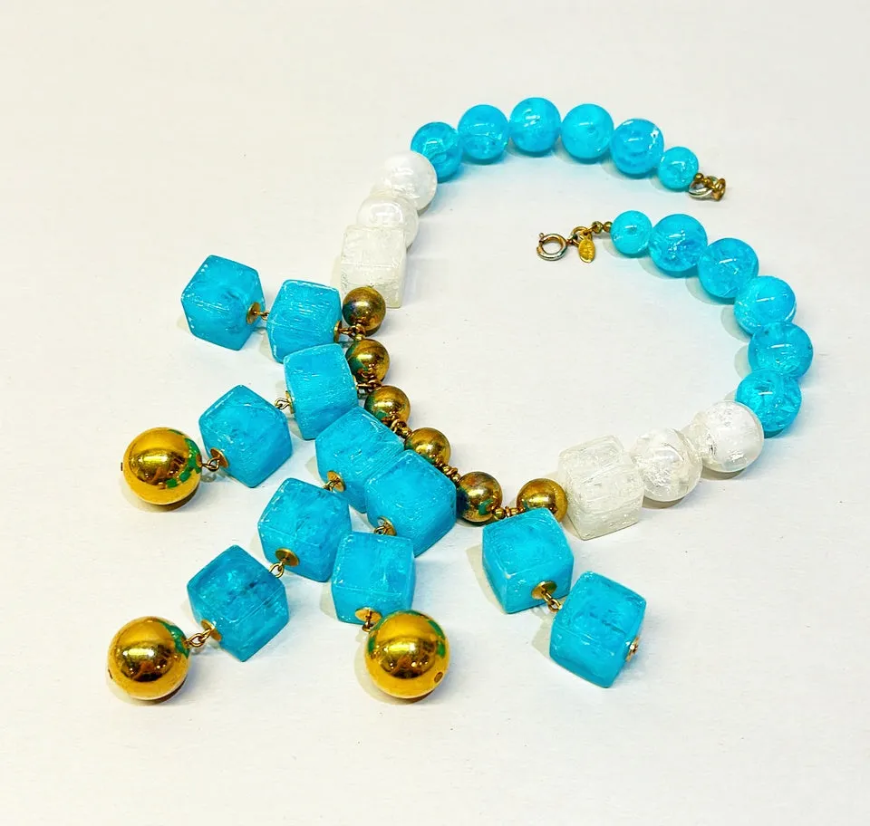 Amazing rare signed vintage Cadoro statement necklace.