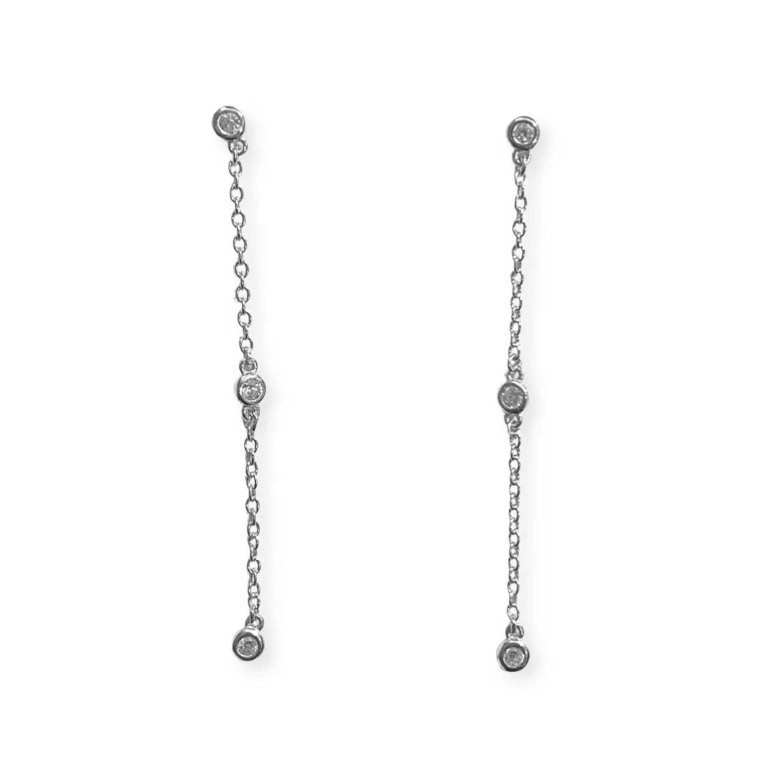 Amy Bezel Drop Earrings