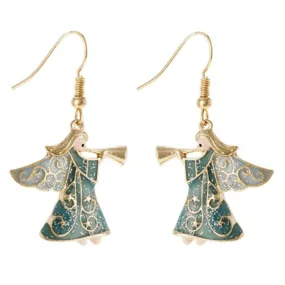 Angel Dangle Christmas Earrings