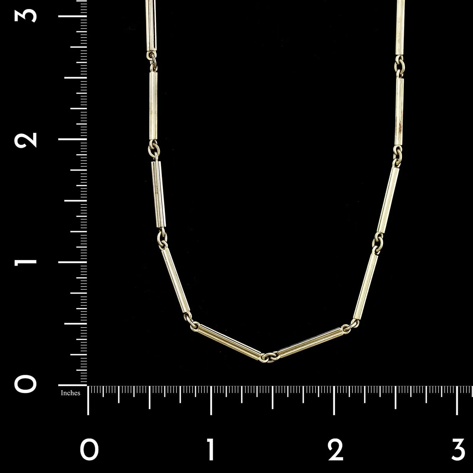 Antique 14K White Gold Estate Pocket Watch Chain