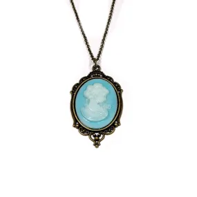 Aqua Cameo Necklace