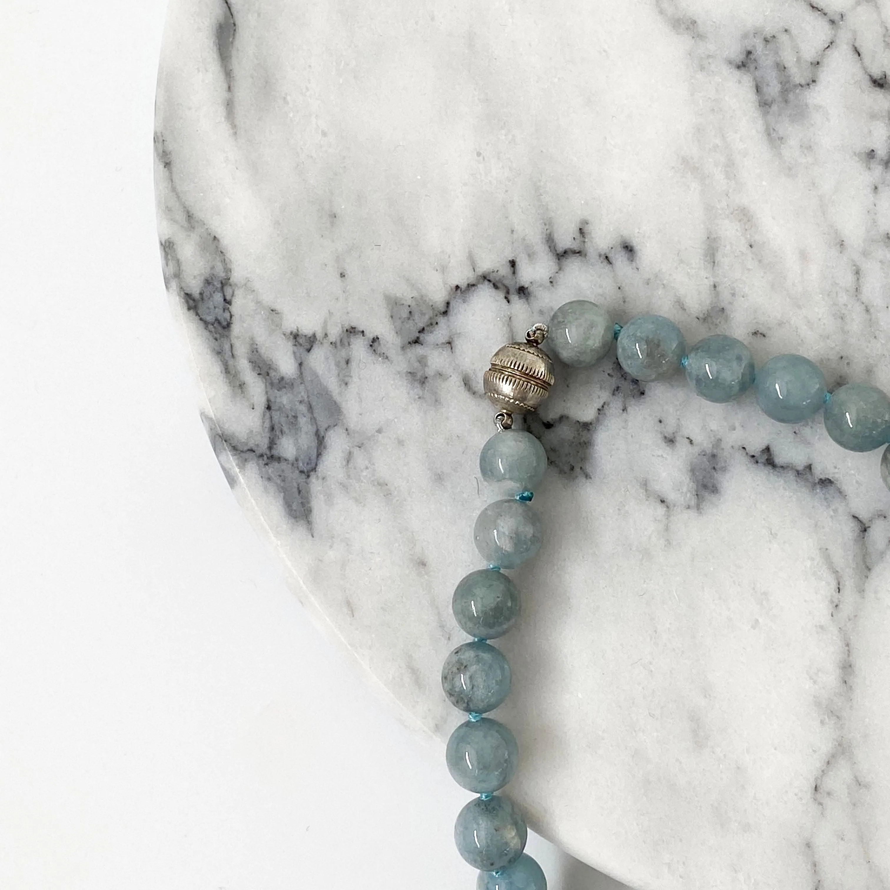 Aquamarine  Baroque Pearl Necklace