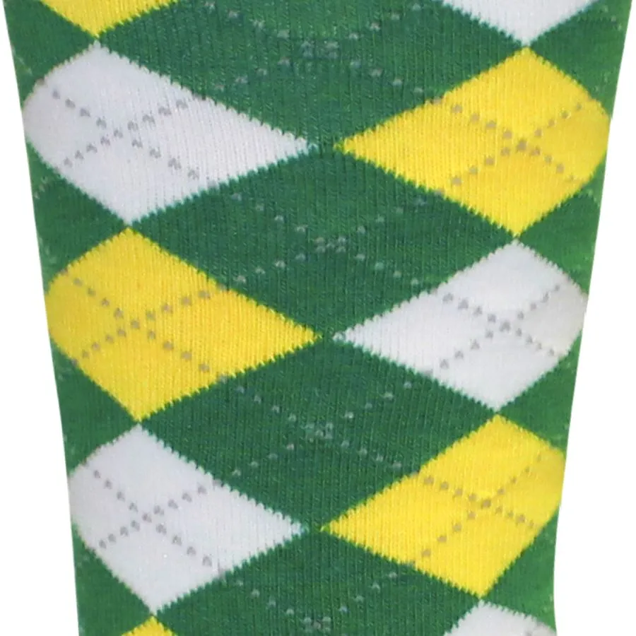 Argyle Cotton Socks in Jolly Green and Yellow by Brown Dog Hosiery