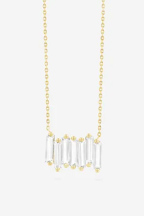 Baguette Necklace, White Topaz
