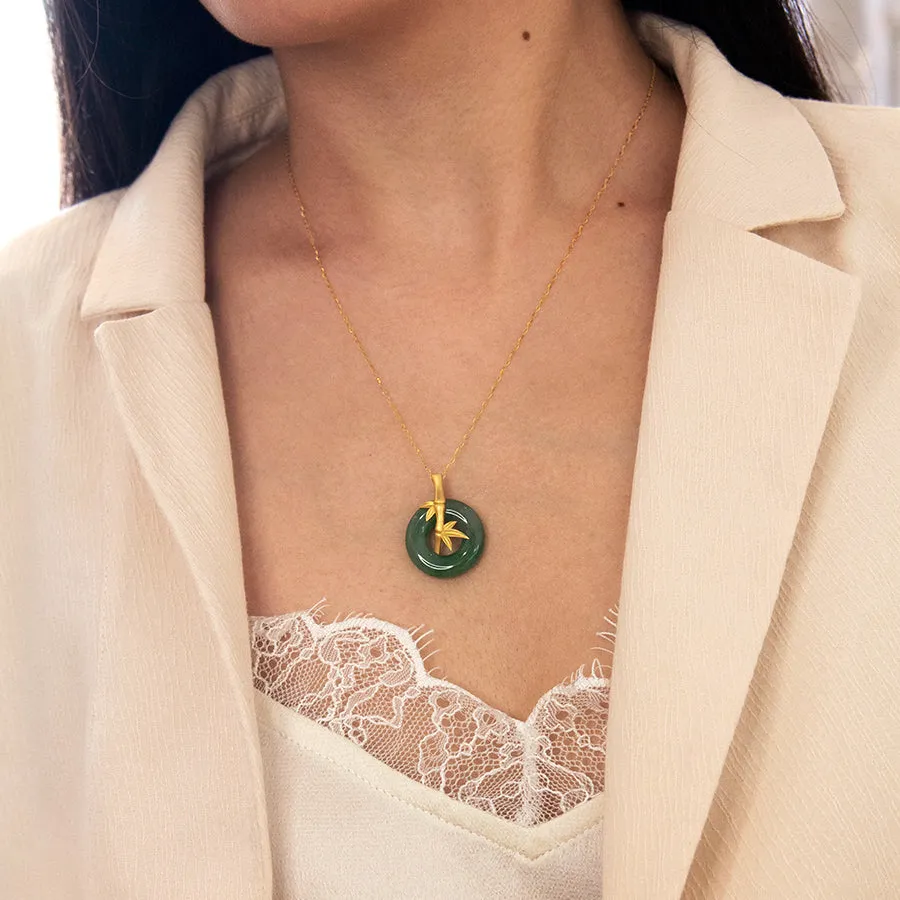 Bamboo Jade Donut Necklace