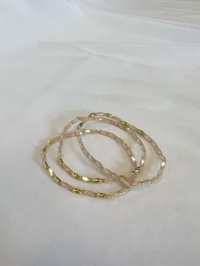 Bead Bracelet Gold Pink