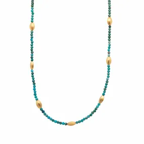 Bliss Shaded Turquoise 24K Gold Vermeil Necklace