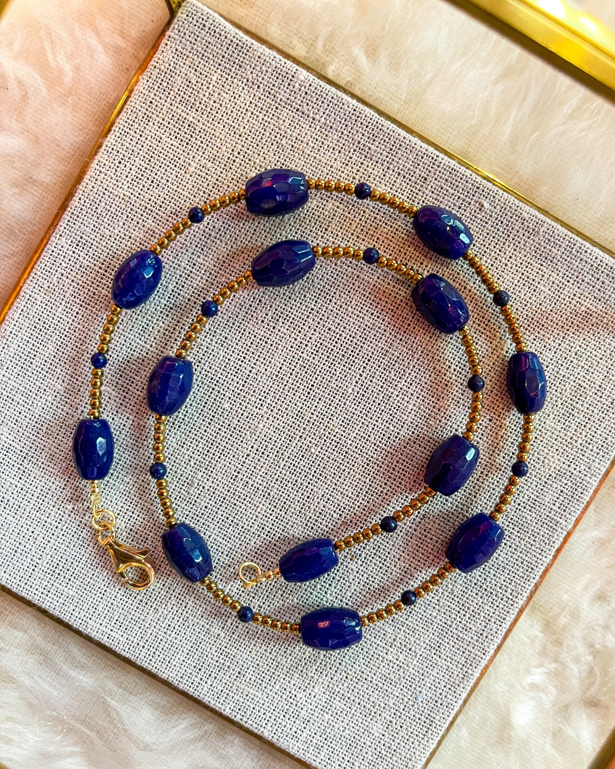 Blue Jade and Lapis Necklace
