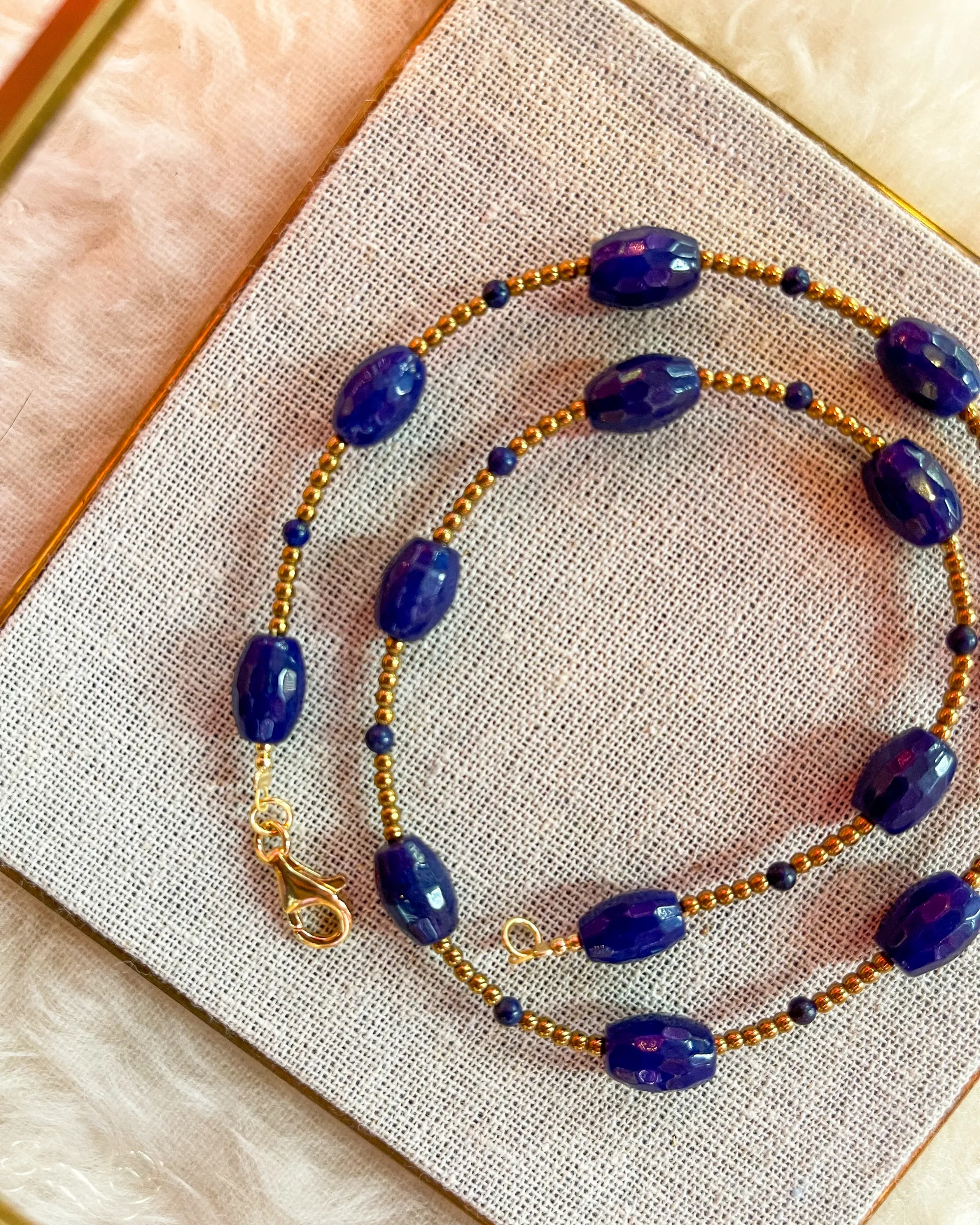 Blue Jade and Lapis Necklace