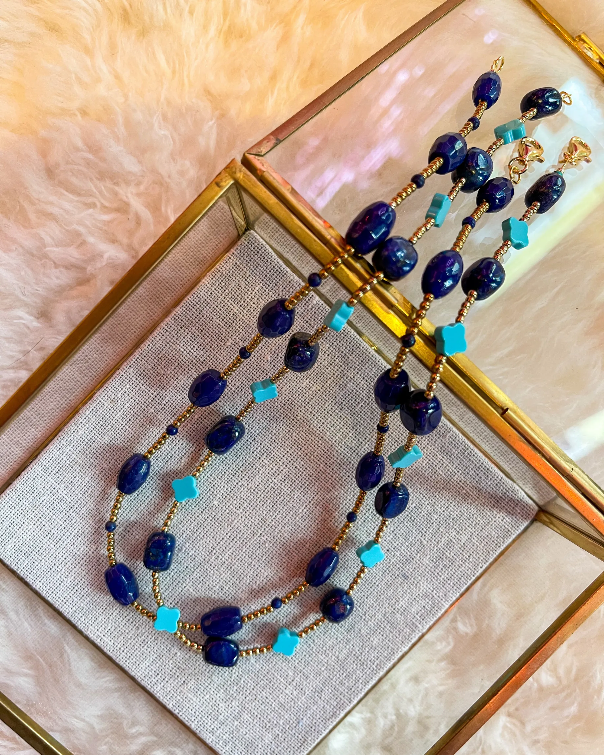 Blue Jade and Lapis Necklace
