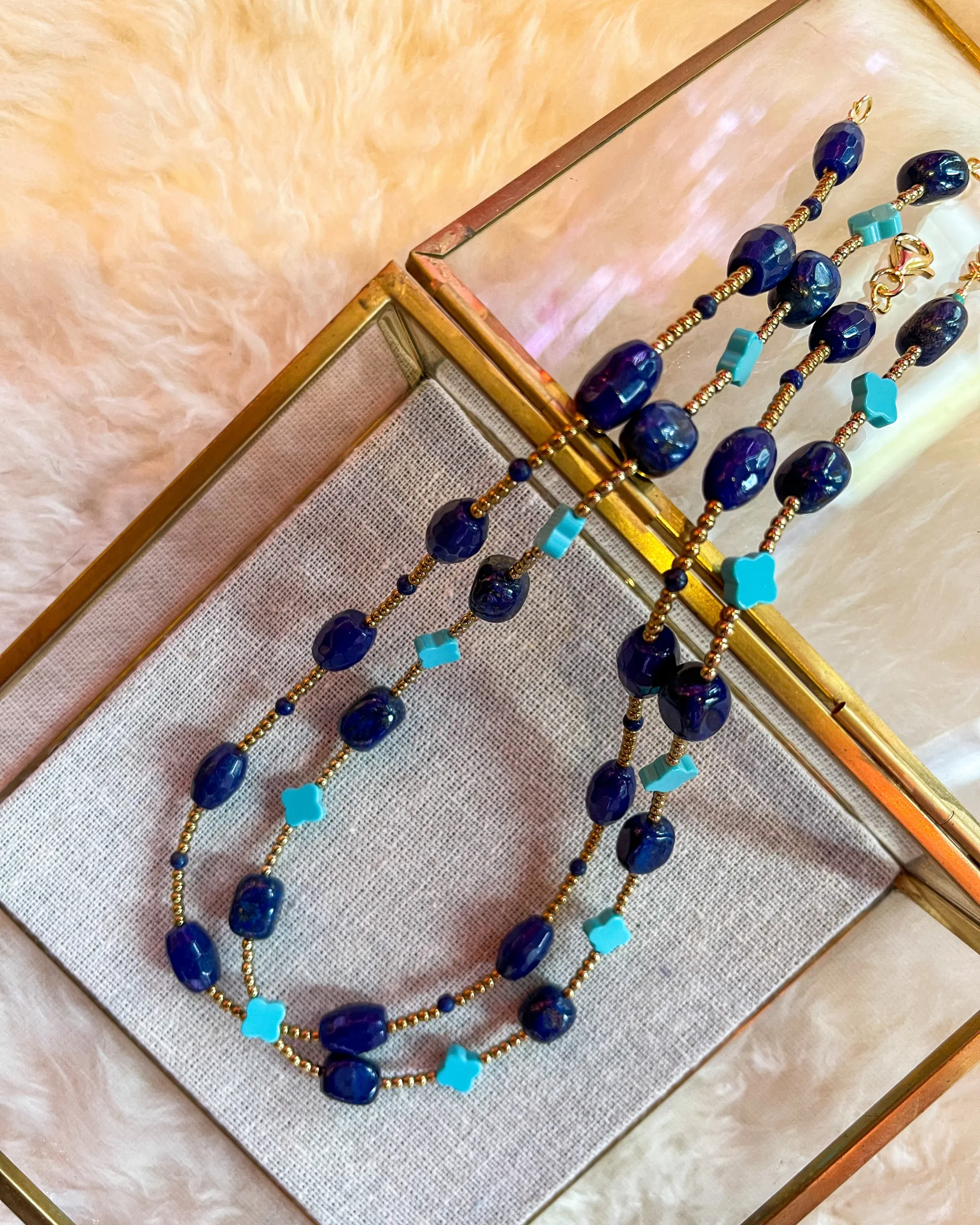 Blue Jade and Lapis Necklace